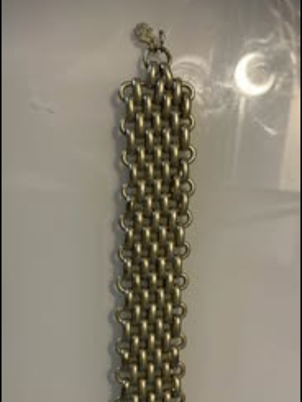 LUCKY BRAND ~ Chunky Gold Tone CHAIN Link Mesh BRACELET ~ 7.5"x1" ~ Rare